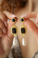 Pearl & Onix Boucles d'oreilles